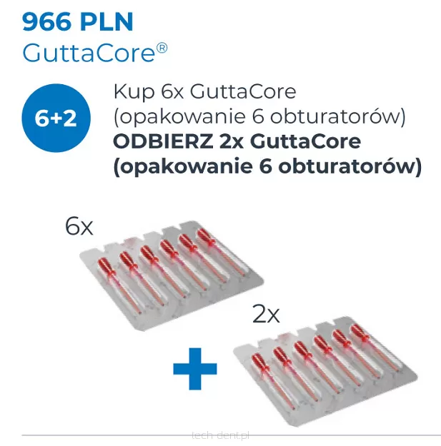 GuttaCore / 6 x 6 szt. (dowolne rozmiary) + GRATIS: 2 x GuttaCore 6 szt. (rozm. 25)