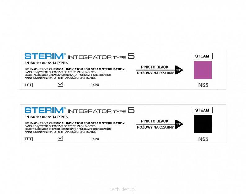 Chemiczne testy paskowe samoklejące Sterim® Integrator 5 / 250szt.