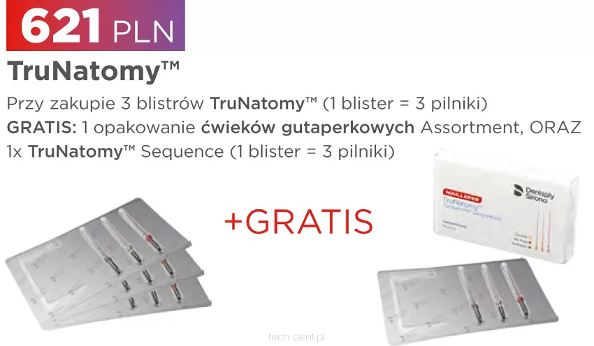 TruNatomy / 3 x 3 szt. (dowolne rozmiary) + GRATIS: 1 x Guttapercha TruNatomy (Ass.) + 1 x TruNatomy Sequence (3 szt.)