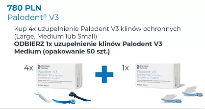 4 x Palodent V3 Kliny ochronne 100 szt. (Large, Medium, Small) + GRATIS: 1x Palodent V3 Kliny ochronne Medium (100 szt.)