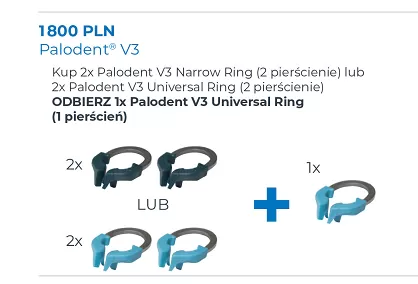 2 x Palodent V3 Ring (Universal lub Narrow) + GRATIS: 1x Palodent V3 Ring Universal (1 szt.)