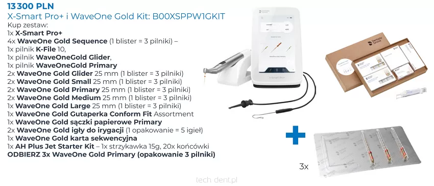 Mikrosilnik endodontyczny X-Smart Pro+ (wersja z endometrem) + WaveOne Gold Kit + GRATIS: 3 x WaveOne Gold 3 szt. (Primary)
