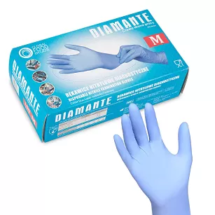 Rękawiczki nitrylowe bezpudrowe DIAMANTE / 100 szt. (M, L, XL)