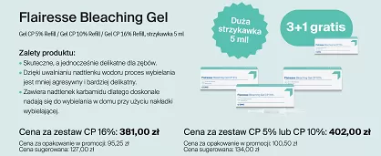 Flairesse Bleaching Gel CP 5% lub CP 10% / 3 x 5ml + 1 x 5ml GRATIS