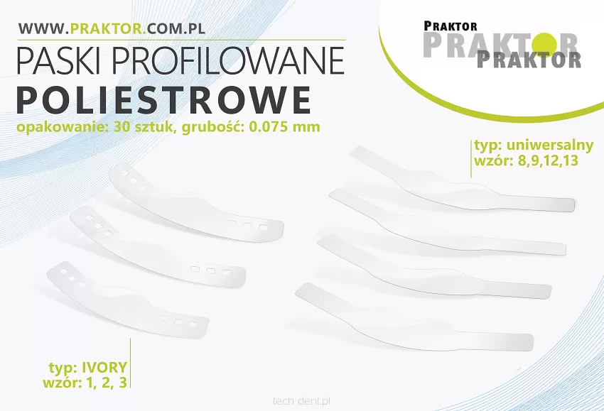 Paski poliestrowe Praktor gr. 0,075mm / 30 szt.