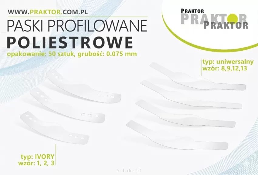 Paski poliestrowe Praktor gr. 0,075mm / 50 szt.