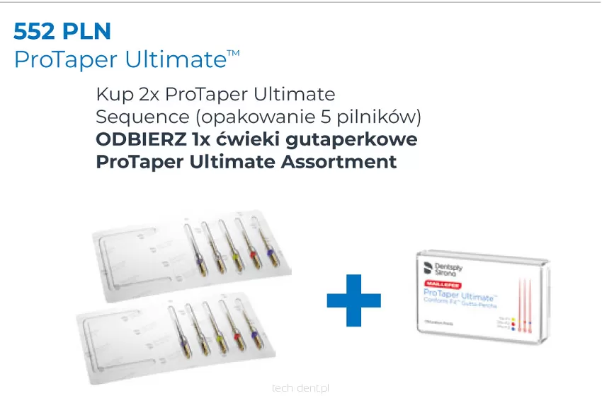 ProTaper Ultimate / 2 x 5 szt. (Ass.) + GRATIS: 1 x Gutaperka Protaper Ultimate (Ass. F1-F3)