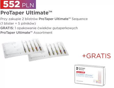 ProTaper Ultimate / 2 x 5 szt. (Ass.) + GRATIS: 1 x Gutaperka Protaper Ultimate (F1-F3)