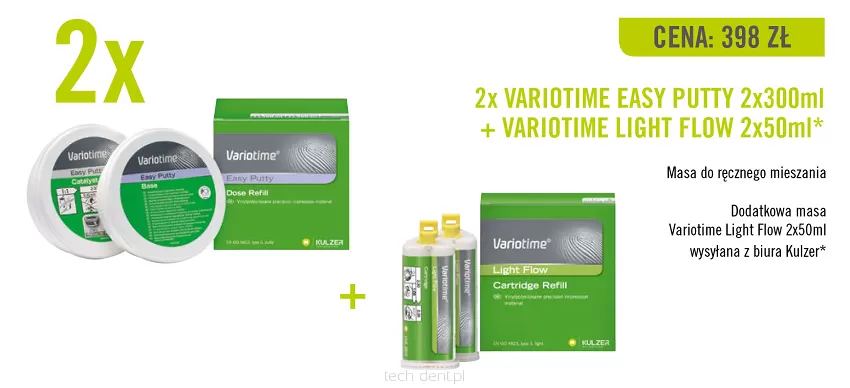 2 x Variotime Easy Putty / 2 x 300ml + GRATIS: 1 x Variotime Light Flow 2 x 50ml