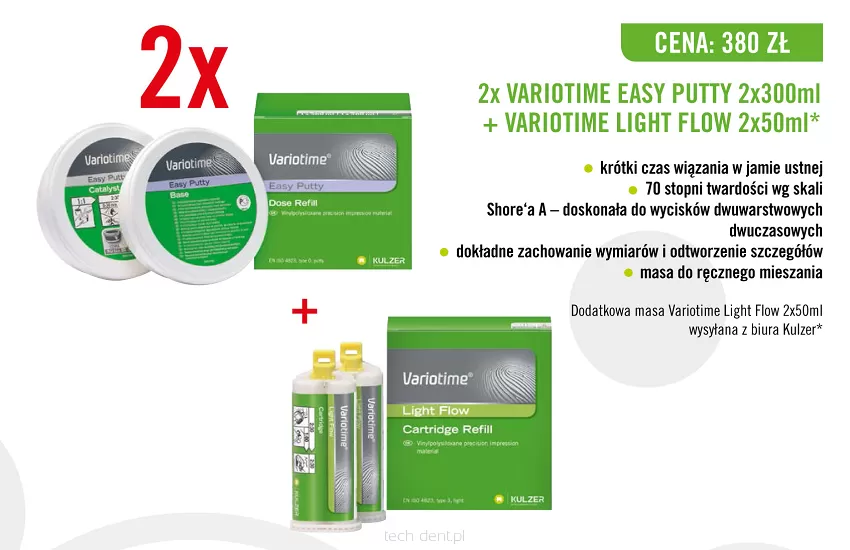 2 x Variotime Easy Putty / 2 x 300ml + GRATIS: 1 x Variotime Light Flow 2 x 50ml