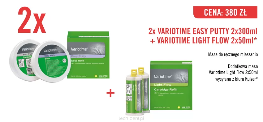 2 x Variotime Easy Putty / 2 x 300ml + GRATIS: 1 x Variotime Light Flow 2 x 50ml