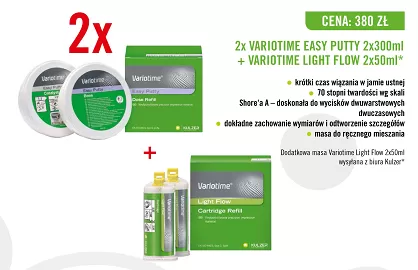2 x Variotime Easy Putty / 2 x 300ml + GRATIS: 1 x Variotime Light Flow 2 x 50ml