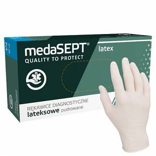 Rękawiczki lateksowe pudrowane medaSEPT / 100 szt.