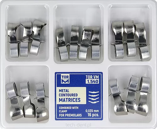 Matryce kształtki samozaciskowe metalowe na przedtrzonowce / 16 szt.