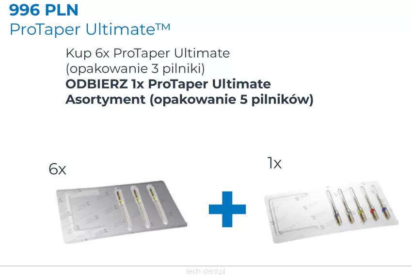 ProTaper Ultimate / 6 x 3 szt. (dowolne rodzaje/rozmiary) + GRATIS: 1 x Protaper Ultimate Sequence (5 szt.)