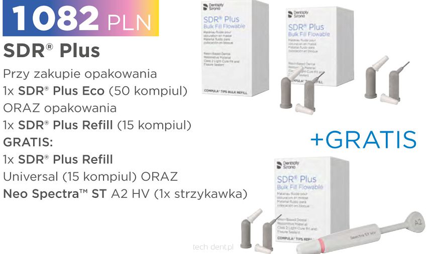 SDR Plus Eco Refill / 50 x 0,25g (Univ.) + SDR Plus 15 x 0,25g (dowolny kolor) + GRATIS: SDR Plus 15 x 0,25g (Univ.) + Neo Spectra ST A2 HV 3g