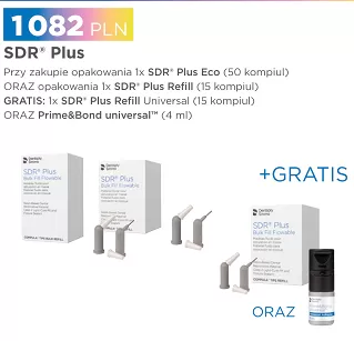 SDR Plus Eco Refill / 50 x 0,25g (Univ.) + SDR Plus 15 x 0,25g (dowolny kolor) + GRATIS: SDR Plus 15 x 0,25g (Univ.) + Prime&Bond Universal 4ml