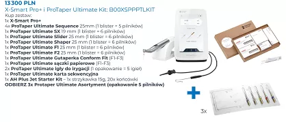 Mikrosilnik endodontyczny X-Smart Pro+ (wersja z endometrem) + ProTaper Ultimate Kit + GRATIS: 3 x ProTaper Ultimate 5 szt. (Ass.)