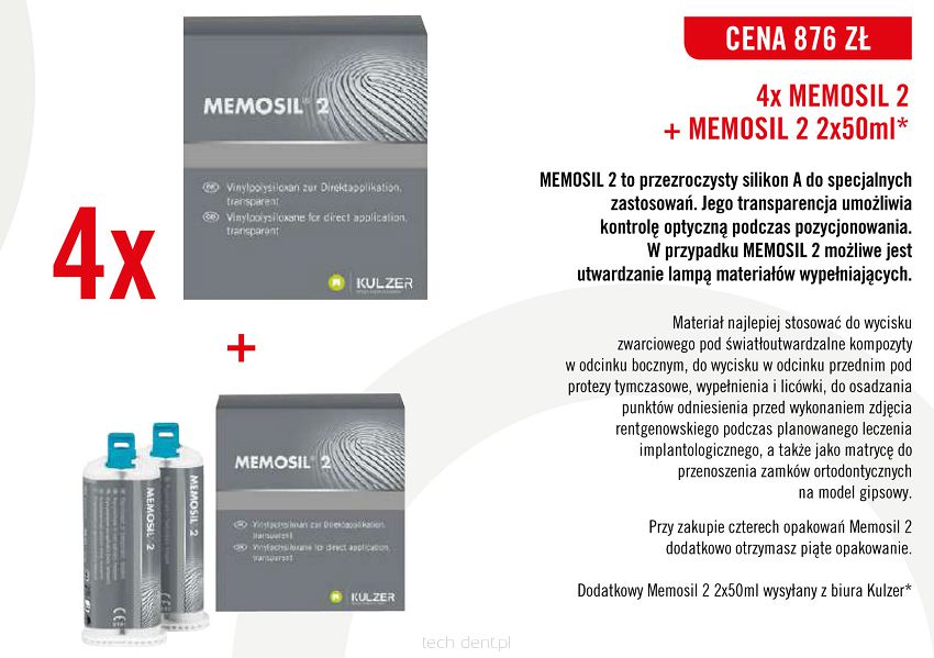 4 x Memosil 2 / 2 x 50ml + GRATIS: 1 x Memosil 2 / 2 x 50ml