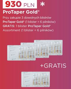 ProTaper Gold / 3 x 6 szt. (dowolne rozmiary) + GRATIS: 1 x ProTaper Gold 6 szt. (Ass.)